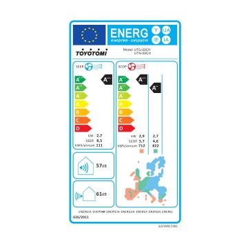 Toyotomi Κλιματιστικό Inverter Umi UTN/UTG-09CH 9000Btu με Ιονιστή & Wi-Fi (Α+++/Α+++)